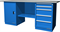 Верстак слесарный, двухтумбовый, оцинкованная столешница, синий  FERRUM 01.205G-5015 - фото 14674