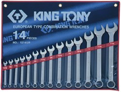 Набор комбинированных ключей, 5/16"-1-1/4", 14 предметов KING TONY 1214SR - фото 12082