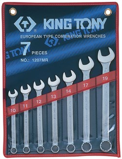 Набор комбинированных ключей, 10-19 мм, 7 предметов KING TONY 1207MR - фото 12218