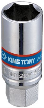 Головка свечная шестигранная 3/8", 18 мм, пружинный фиксатор KING TONY 36A518 - фото 12385