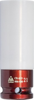 Головка торцевая ударная глубокая шестигранная 1/2", 21 мм, пластиковое покрытие - фото 12967
