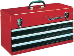 Ящик инструментальный, 3 выдвижных ящика и отсек, красный - фото 13819