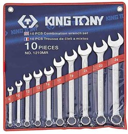 Набор комбинированных ключей, 8-24 мм, 10 предметов KING TONY 1210MR - фото 13997