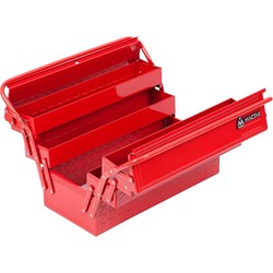 Ящик инструментальный, 5 отсеков, раскладной, красный - фото 18457