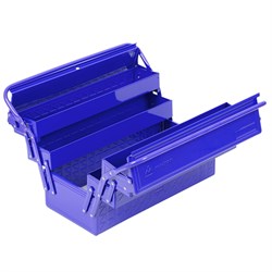Ящик инструментальный, 5 отсеков, раскладной, синий - фото 18678