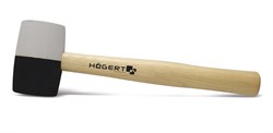HOEGERT Молоток резиновый, черно-белый 450 г с деревянной рукояткой - фото 27247