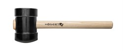 HOEGERT Молоток резиновый, черный, 800 г с деревянной рукояткой - фото 27249