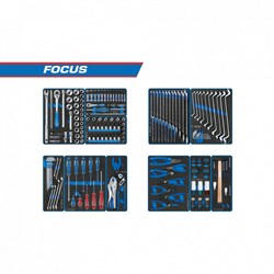 Набор инструментов "FOCUS" для тележки, 11 ложементов, 188 предметов - фото 28705