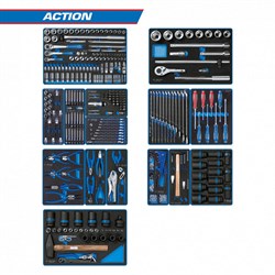 Набор инструментов "ACTION" для тележки, 15 ложементов, 327 предметов - фото 28709