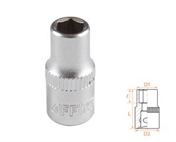 Головка торцевая стандартная шестигранная 1/4", 6 мм AF00020006 - фото 34185