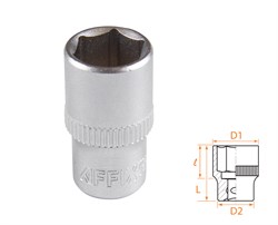 Головка торцевая стандартная шестигранная 1/4", 10 мм AF00020010 - фото 34189