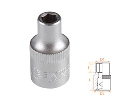 Головка торцевая стандартная шестигранная 3/8", 6 мм AF00030006 - фото 34202