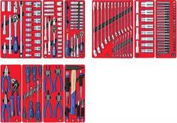 Набор инструментов "СТАНДАРТ" для тележки, 10 ложементов, 186 предметов - фото 35457