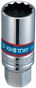 Головка свечная двенадцатигранная 3/8", 21 мм, L = 70 мм, резиновый фиксатор KING TONY 363021