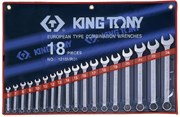 Набор комбинированных ключей, 6-24 мм, 18 предметов KING TONY 1218MR01