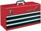 Ящик инструментальный, 3 выдвижных ящика и отсек, красный - фото 13819